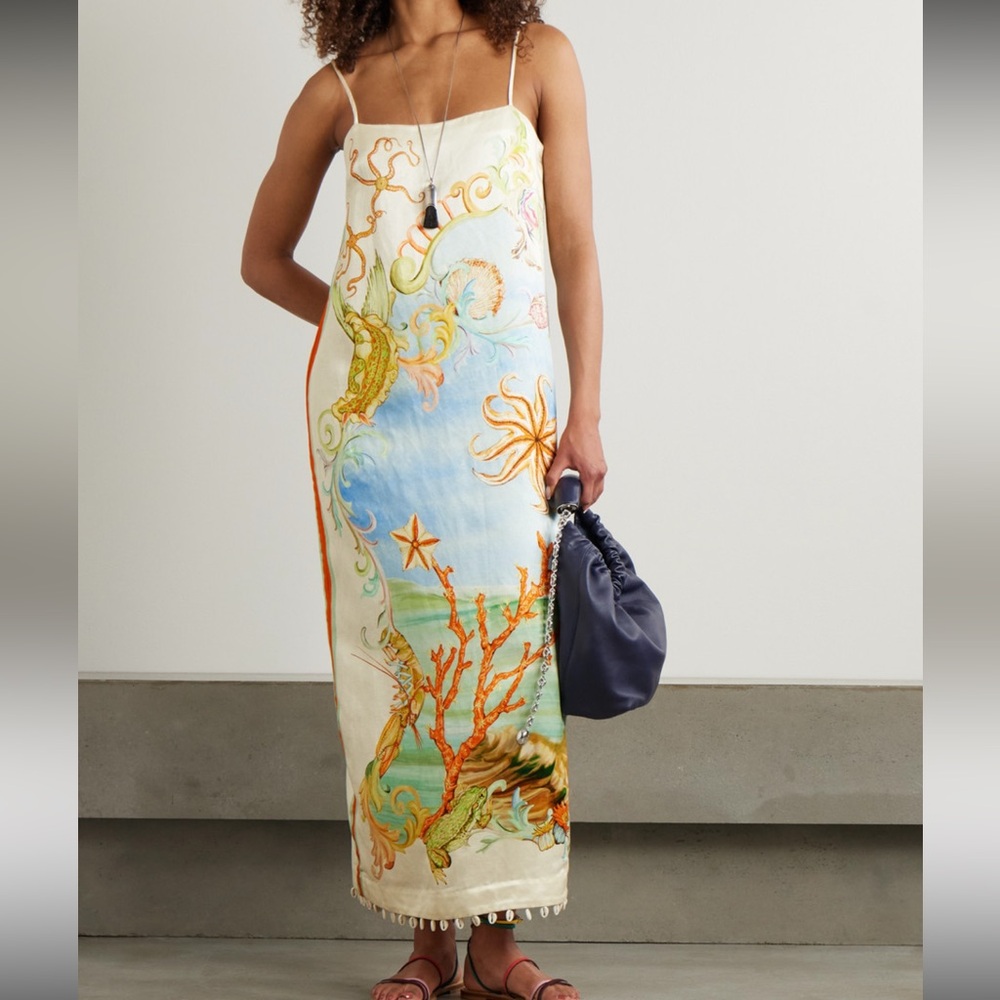 Alemais Multicolor Oceanic Print Midi Dress
